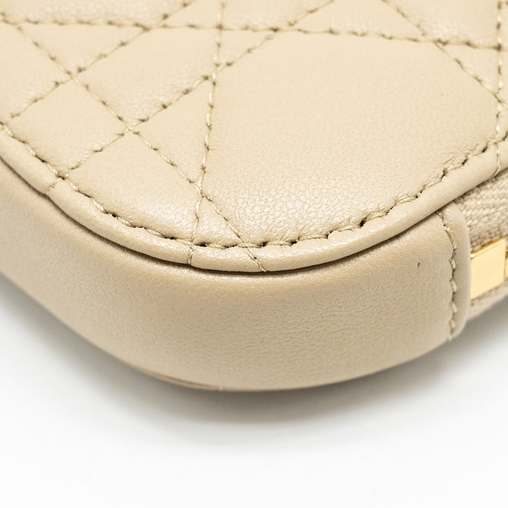 Top quality Dior Lady Top quality Dior Call'in Top quality Dior Phone Holder Cannage Lambskin Beige