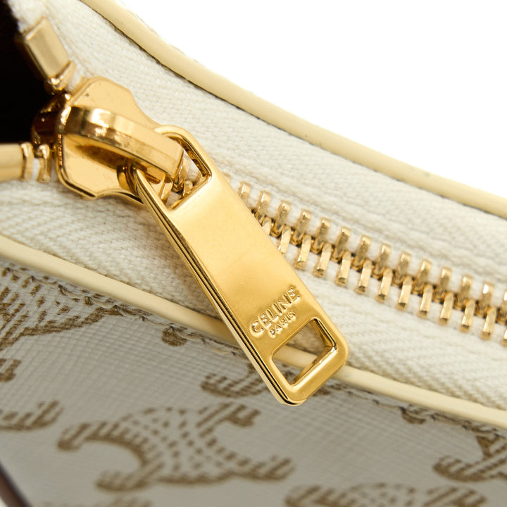 Celine Ava Bag in Triomphe Canvas/Calfskin White
