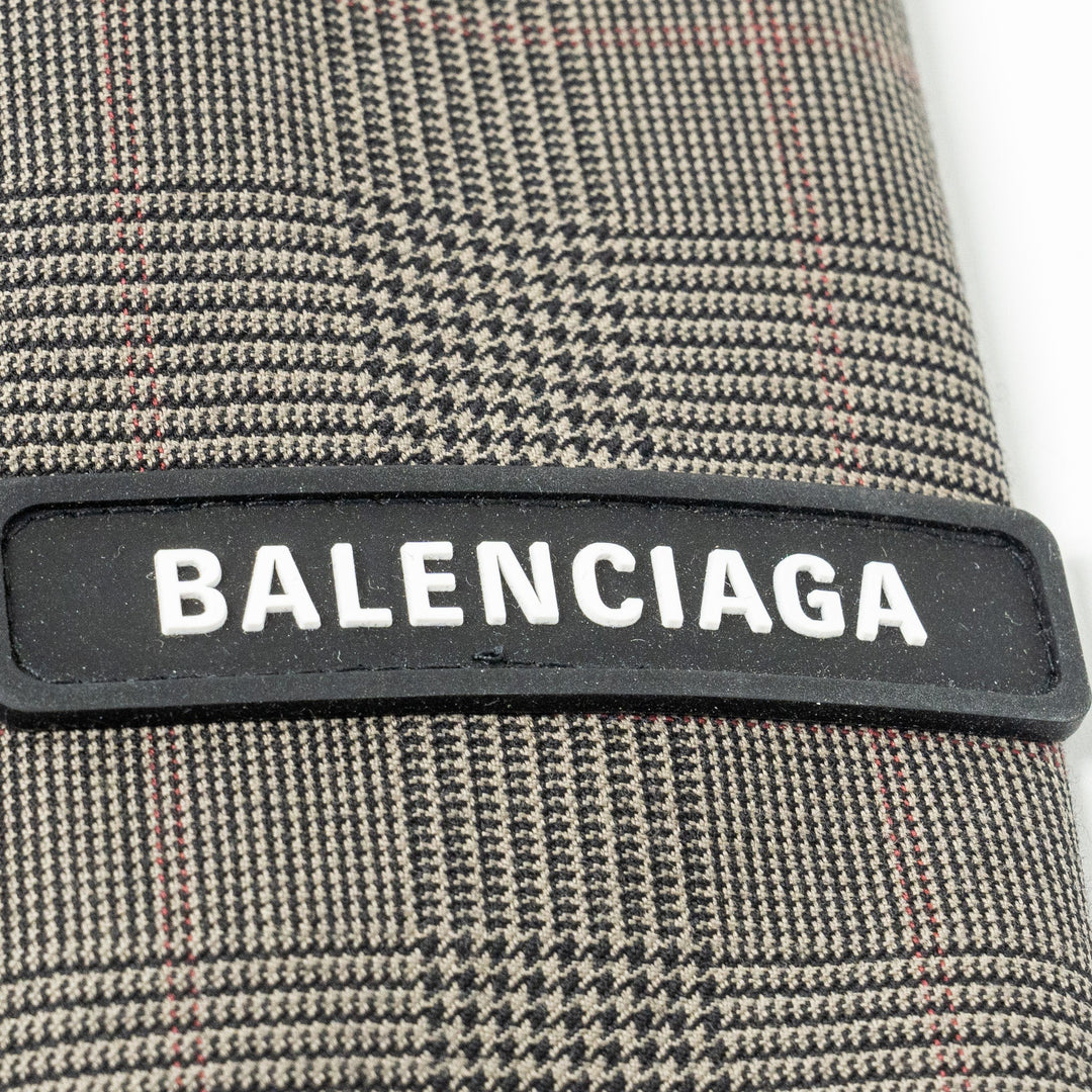 Top Quality Balenciaga Size 42 Checked Single-Breasted Blazer Wool Dark Grey