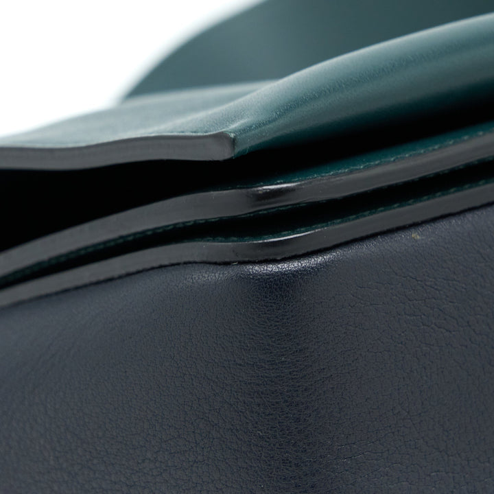 Celine Frame Bag Calfskin Navy/Dark Green