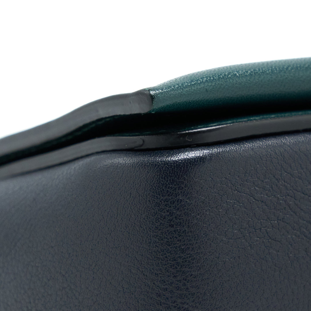 Celine Frame Bag Calfskin Navy/Dark Green