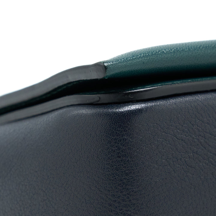 Celine Frame Bag Calfskin Navy/Dark Green