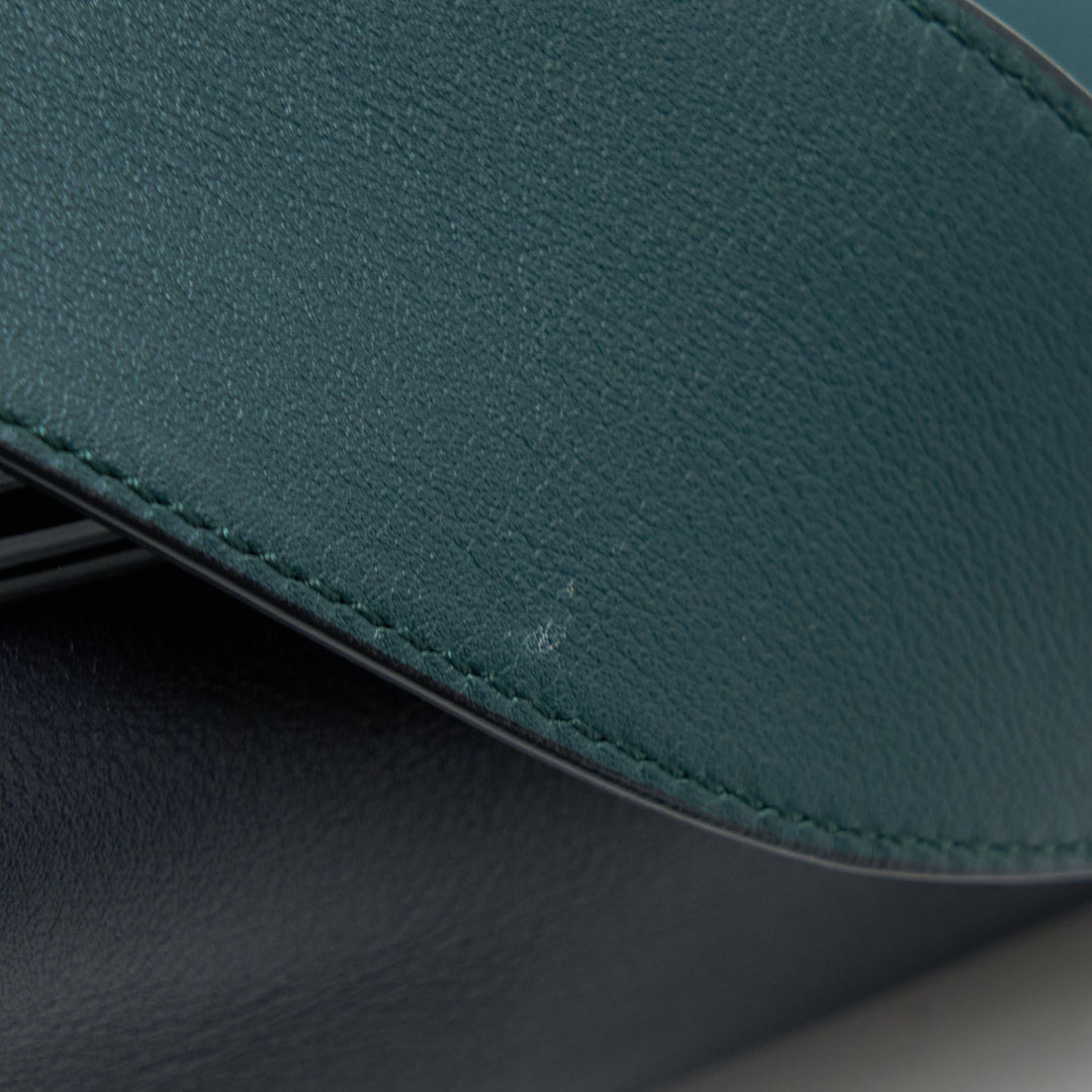 Celine Frame Bag Calfskin Navy/Dark Green