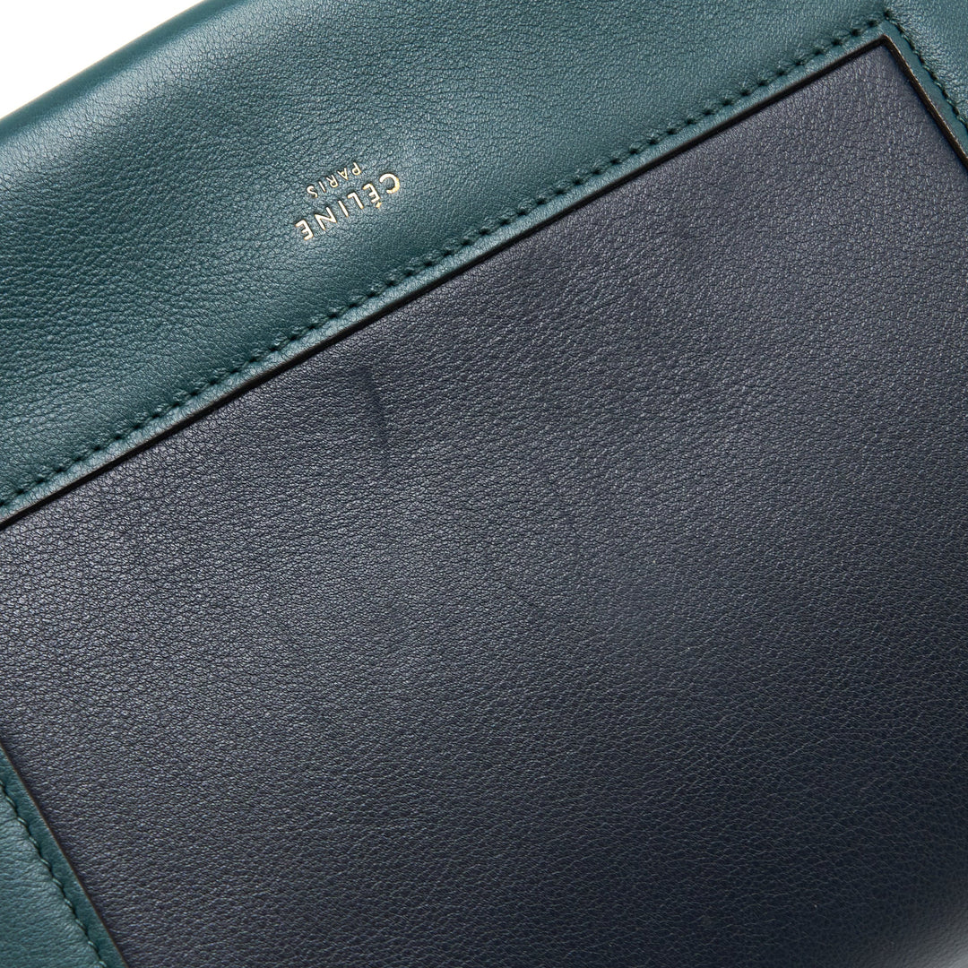 Celine Frame Bag Calfskin Navy/Dark Green