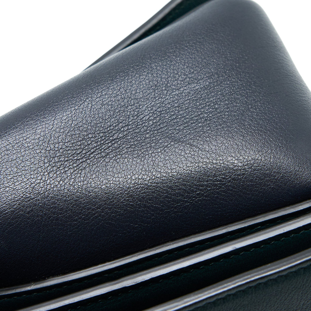 Celine Frame Bag Calfskin Navy/Dark Green
