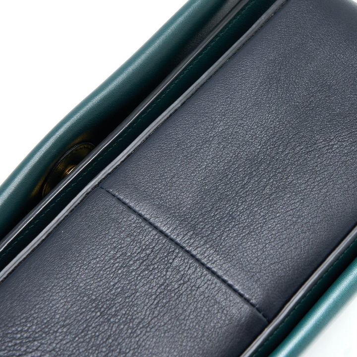 Celine Frame Bag Calfskin Navy/Dark Green