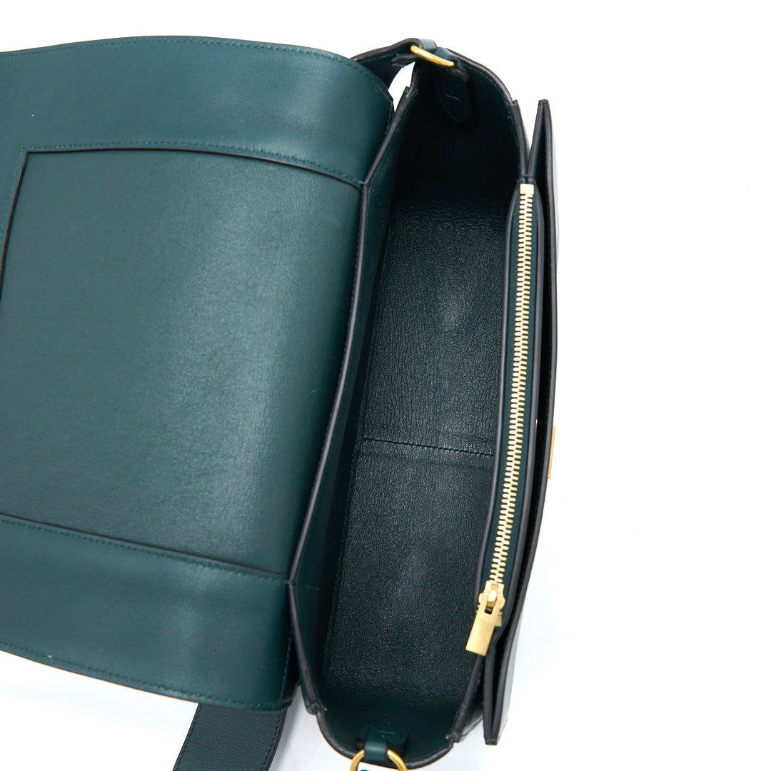 Celine Frame Bag Calfskin Navy/Dark Green