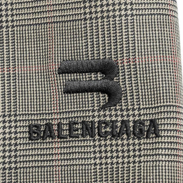 Top Quality Balenciaga Size 44 Checked Single-Breasted Trousers Wool Dark Grey