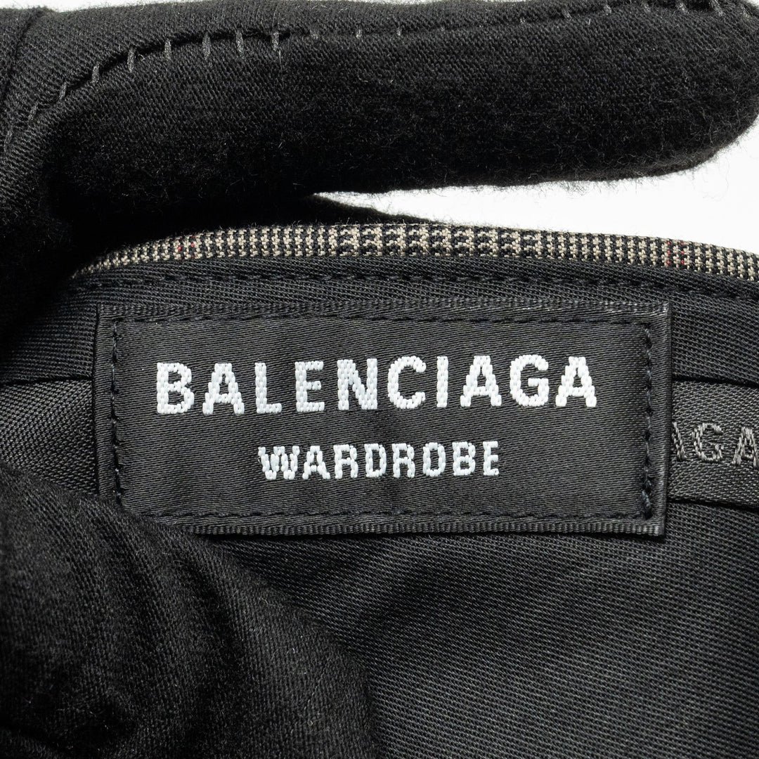 Top Quality Balenciaga Size 44 Checked Single-Breasted Trousers Wool Dark Grey