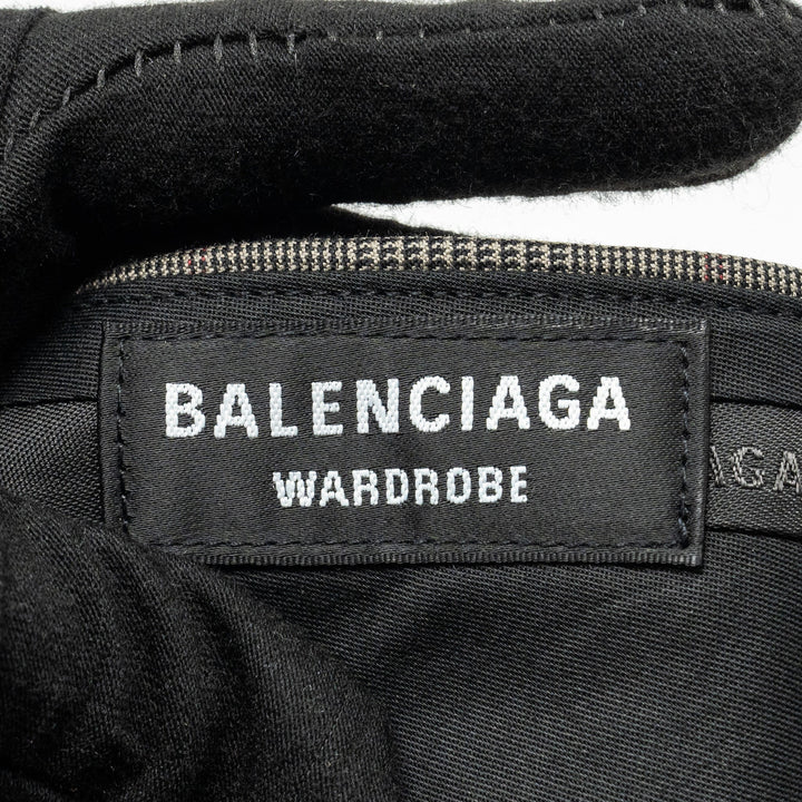 Top Quality Balenciaga Size 44 Checked Single-Breasted Trousers Wool Dark Grey