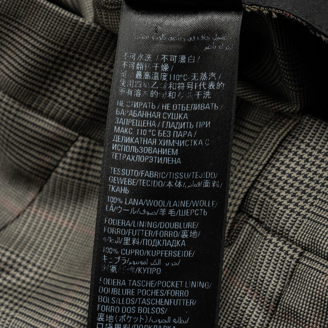 Top Quality Balenciaga Size 44 Checked Single-Breasted Trousers Wool Dark Grey