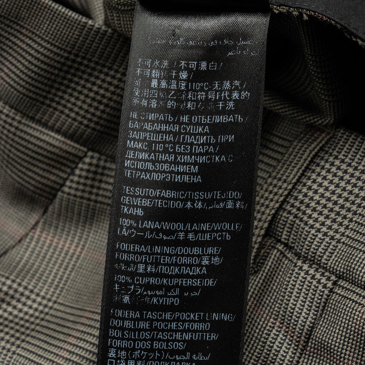 Top Quality Balenciaga Size 44 Checked Single-Breasted Trousers Wool Dark Grey