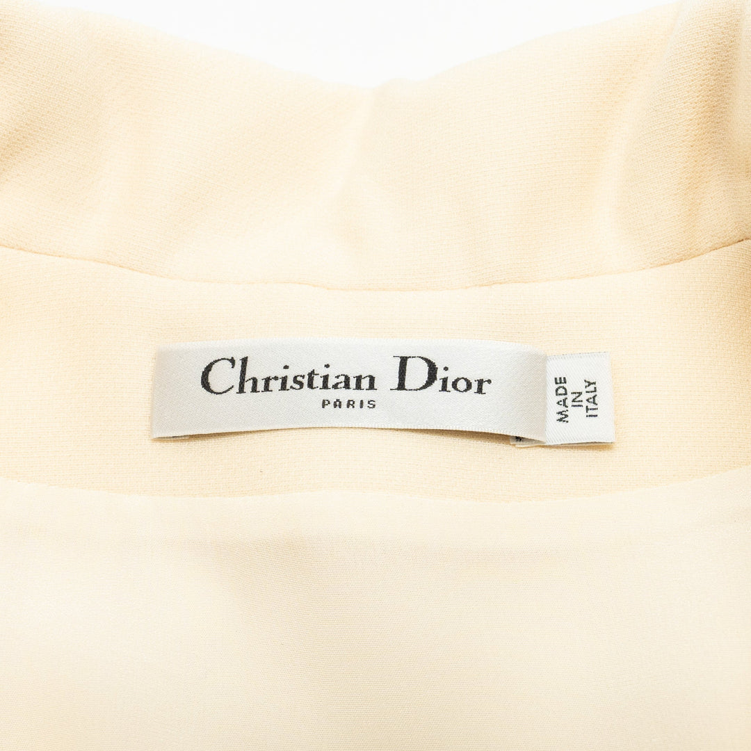 Top quality Dior Size 38 Zip Dress with belt Wool/Silk Ecru