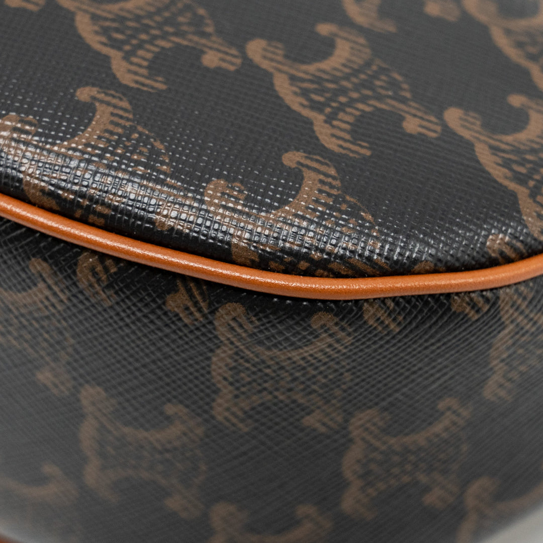 Celine AVA Bag Triomphe Canvas / Calfskin Tan
