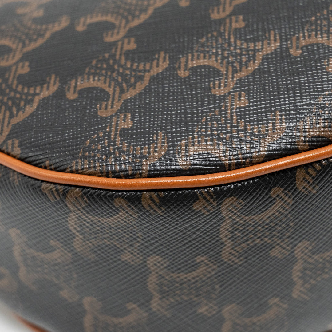 Celine AVA Bag Triomphe Canvas / Calfskin Tan