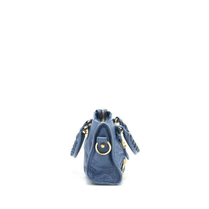 balenciaga mini City Crossbody Bag blue GHW