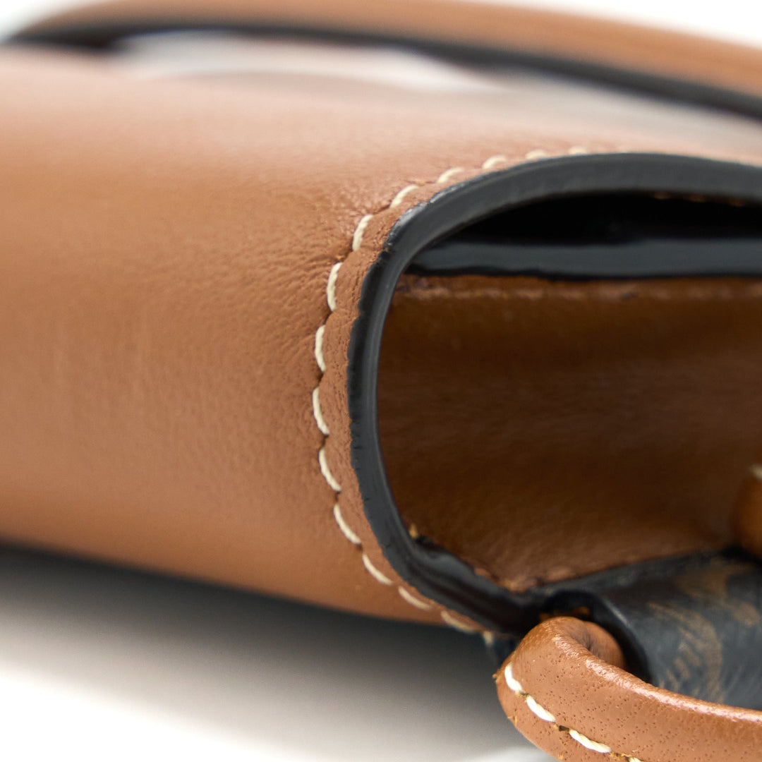 Top Quality Celine Crossbody Vertical Phone Case in Triomphe Canvas/Lambskin Tan