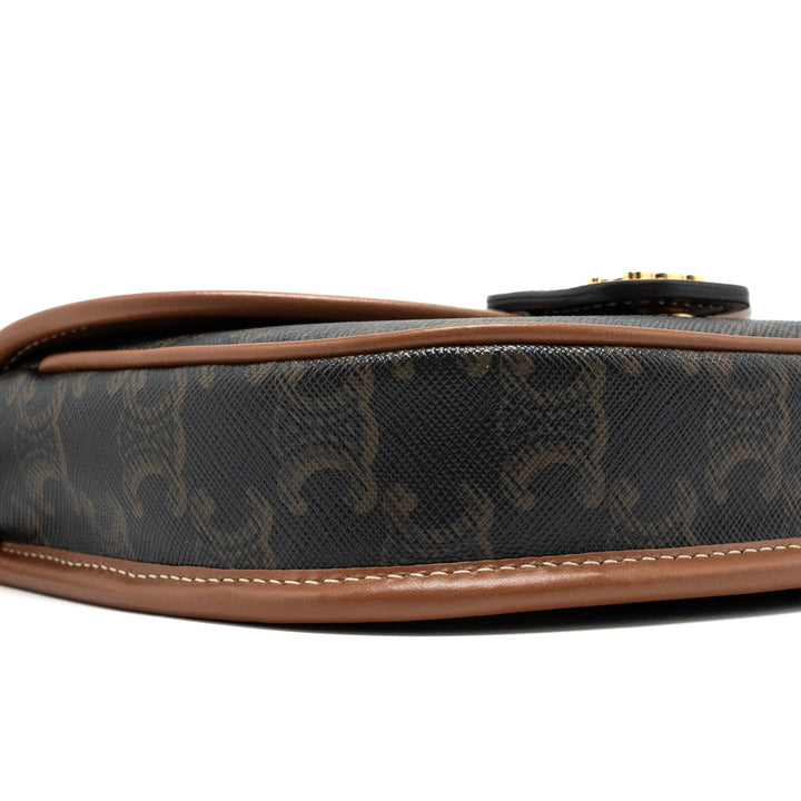 Celine Mini Besace in Triomphe Canvas/Calfskin Tan