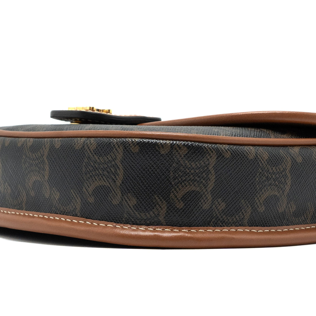 Celine Mini Besace in Triomphe Canvas/Calfskin Tan