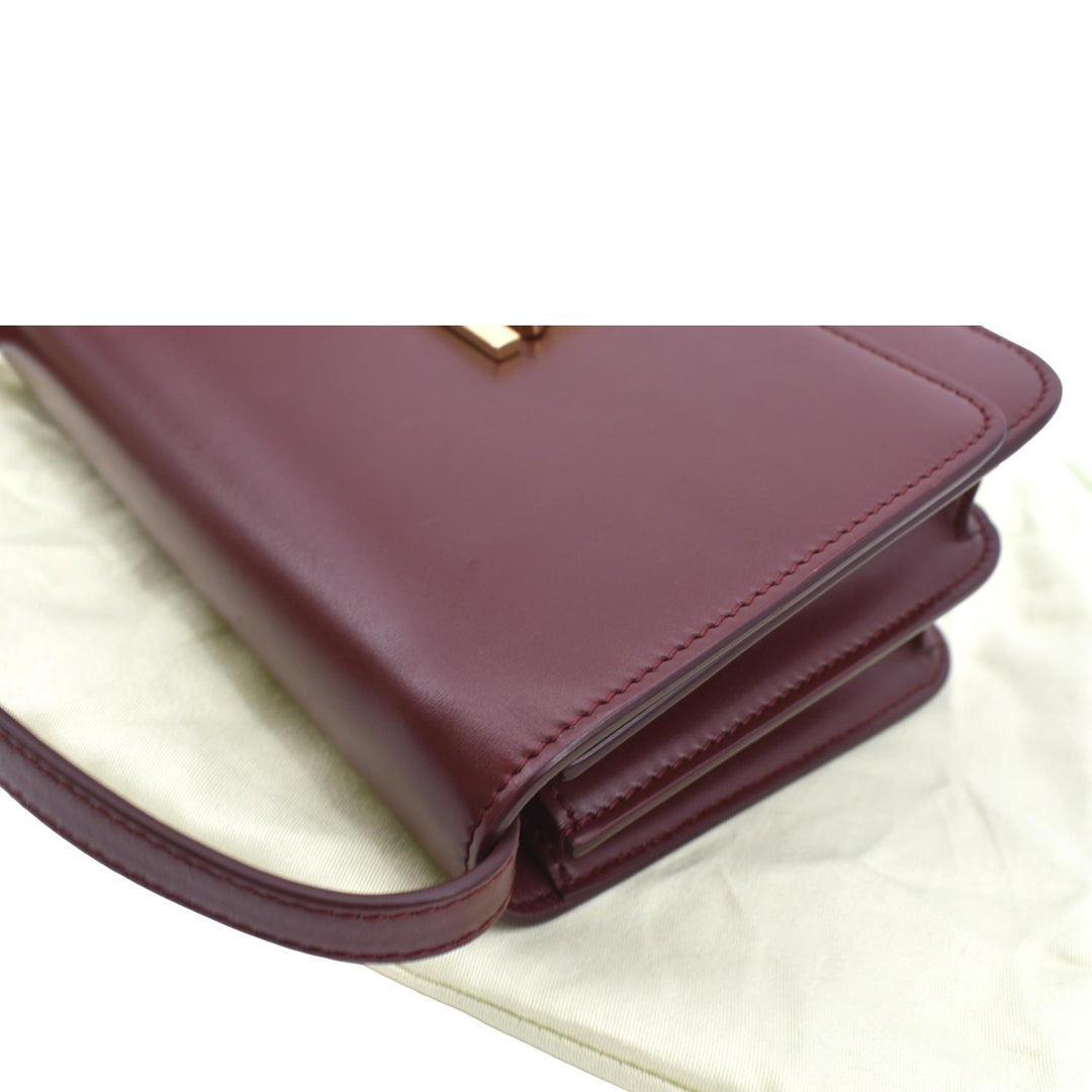 BURBERRY Tb Lola Leather Shoulder Bag Red