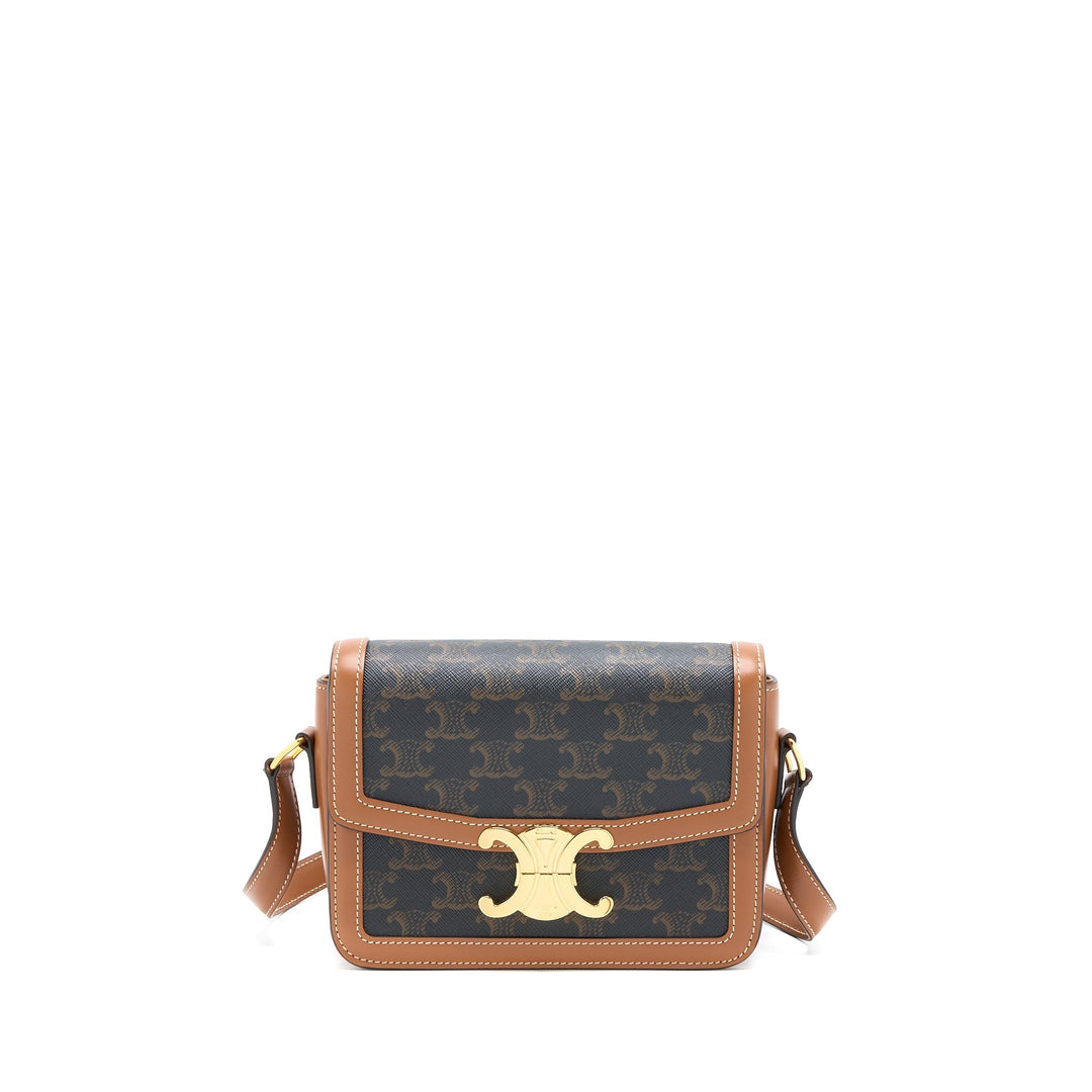 Top Quality Celine Teen Triomphe Bag In Triomphe Canvas And Calfskin