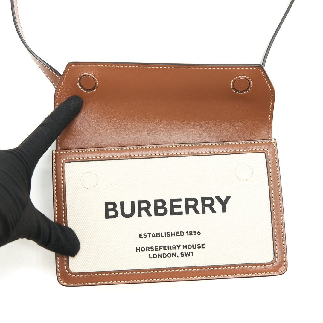 Burberry Canvas/ leather Beige mini Crossbody bag