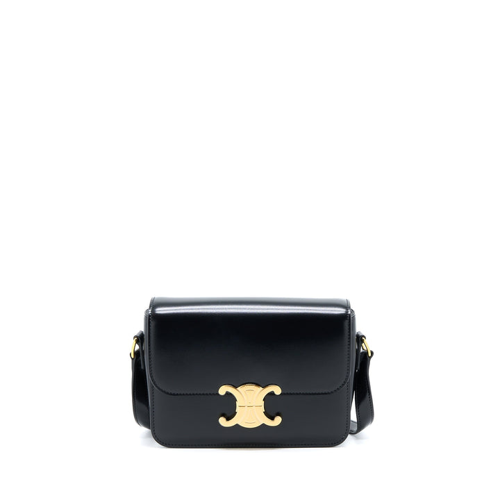 Top Quality Celine Teen Triomphe Bag In Shiny Calfskin Black