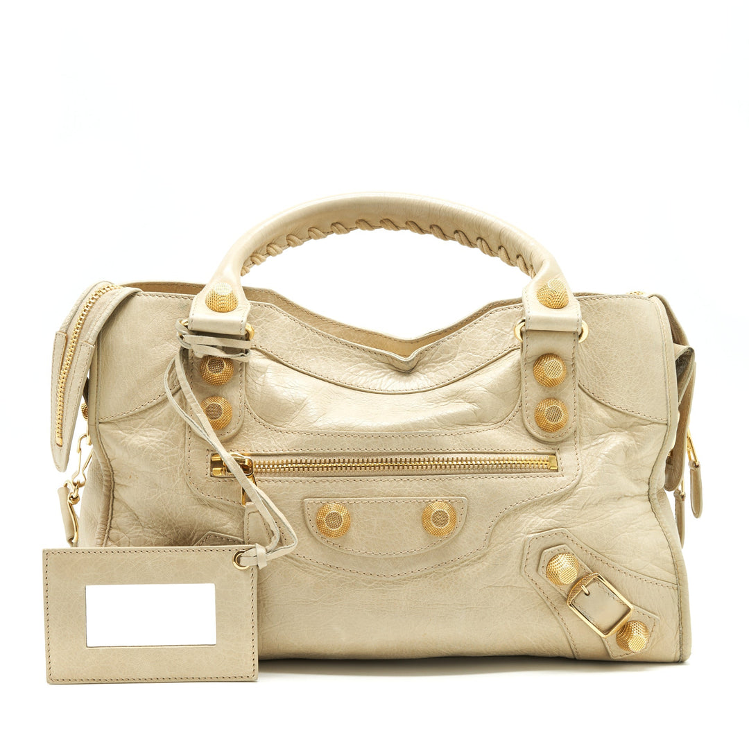 Top Quality Balenciaga Giant City Bag Beige GHW