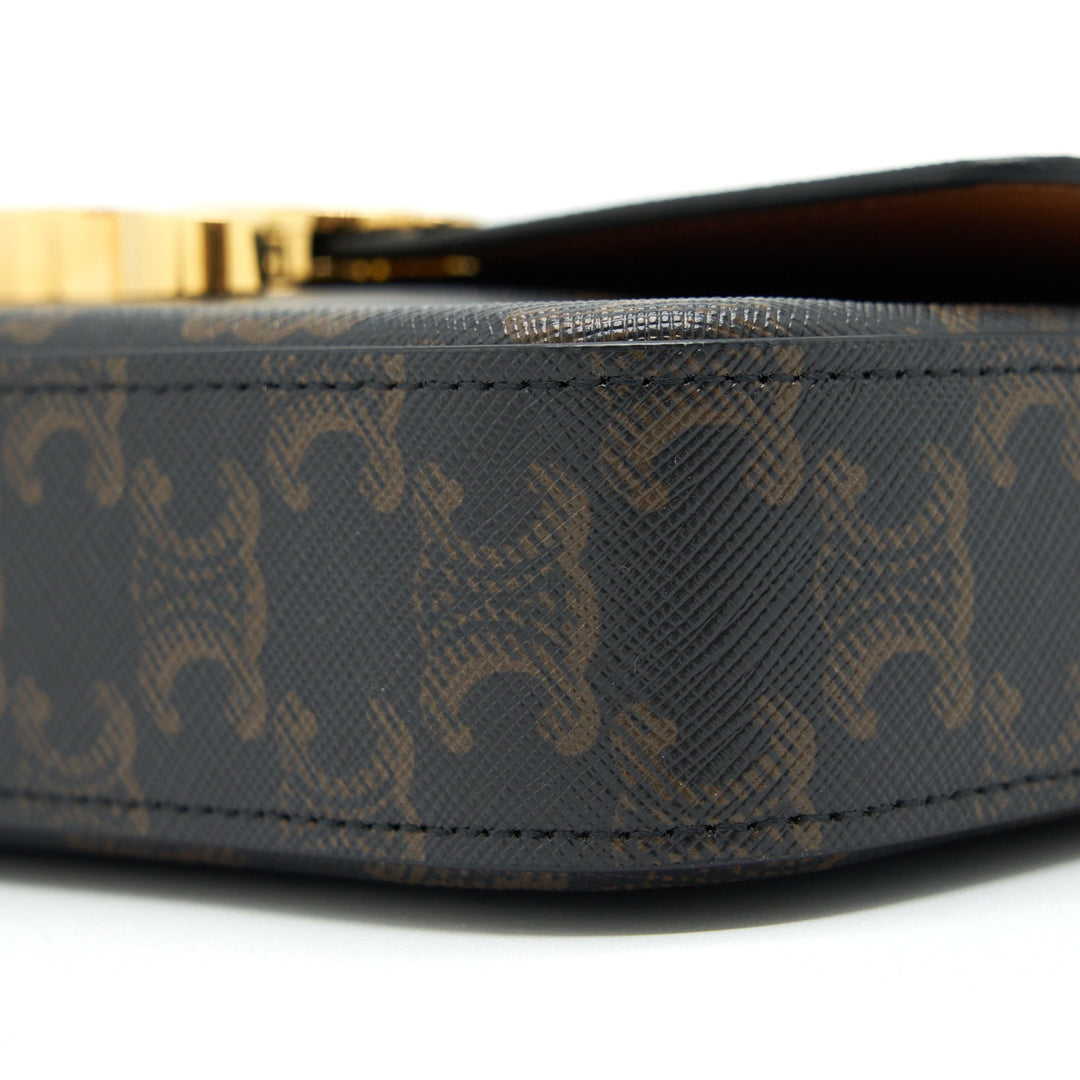Top Quality Celine Triomphe Shoulder Bag Triomphe Canvas/Calfskin Tan