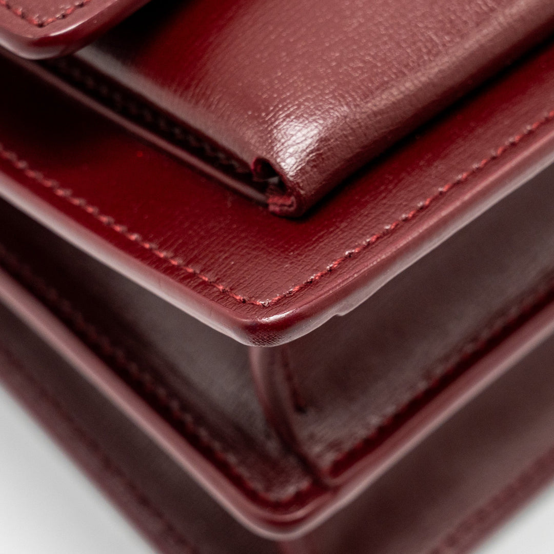 Saint Laurent/YSL Sunset Bag Calfskin Burgundy SHW