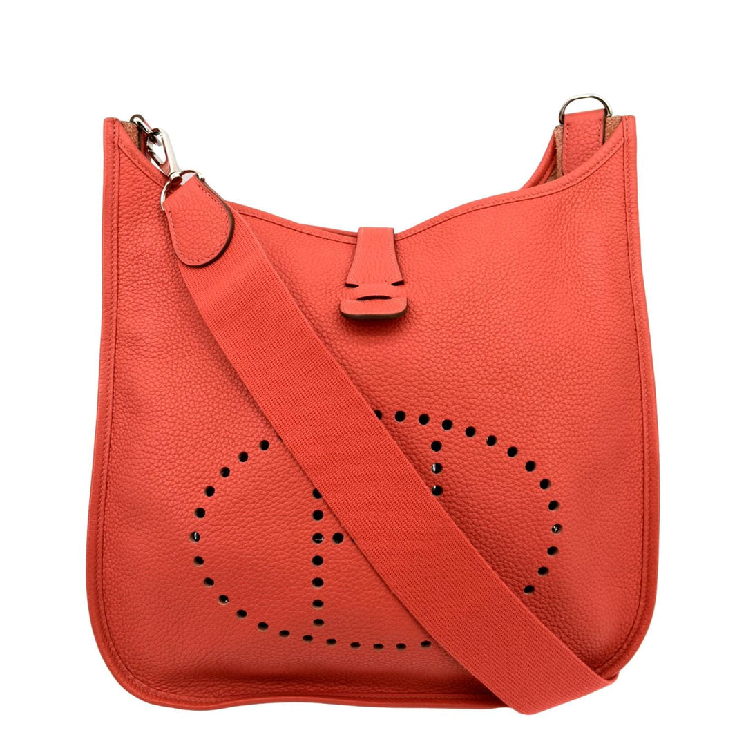 Top quality Hermes Evelyne Gen III GM Clemence Leather Crossbody Bag Red