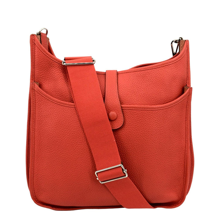 Top quality Hermes Evelyne Gen III GM Clemence Leather Crossbody Bag Red