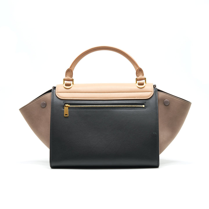 Top Quality Celine SMALL TRAPEZE BAG MULTI COLOuR BEIGE/ BLACK/ PINK BEIGE