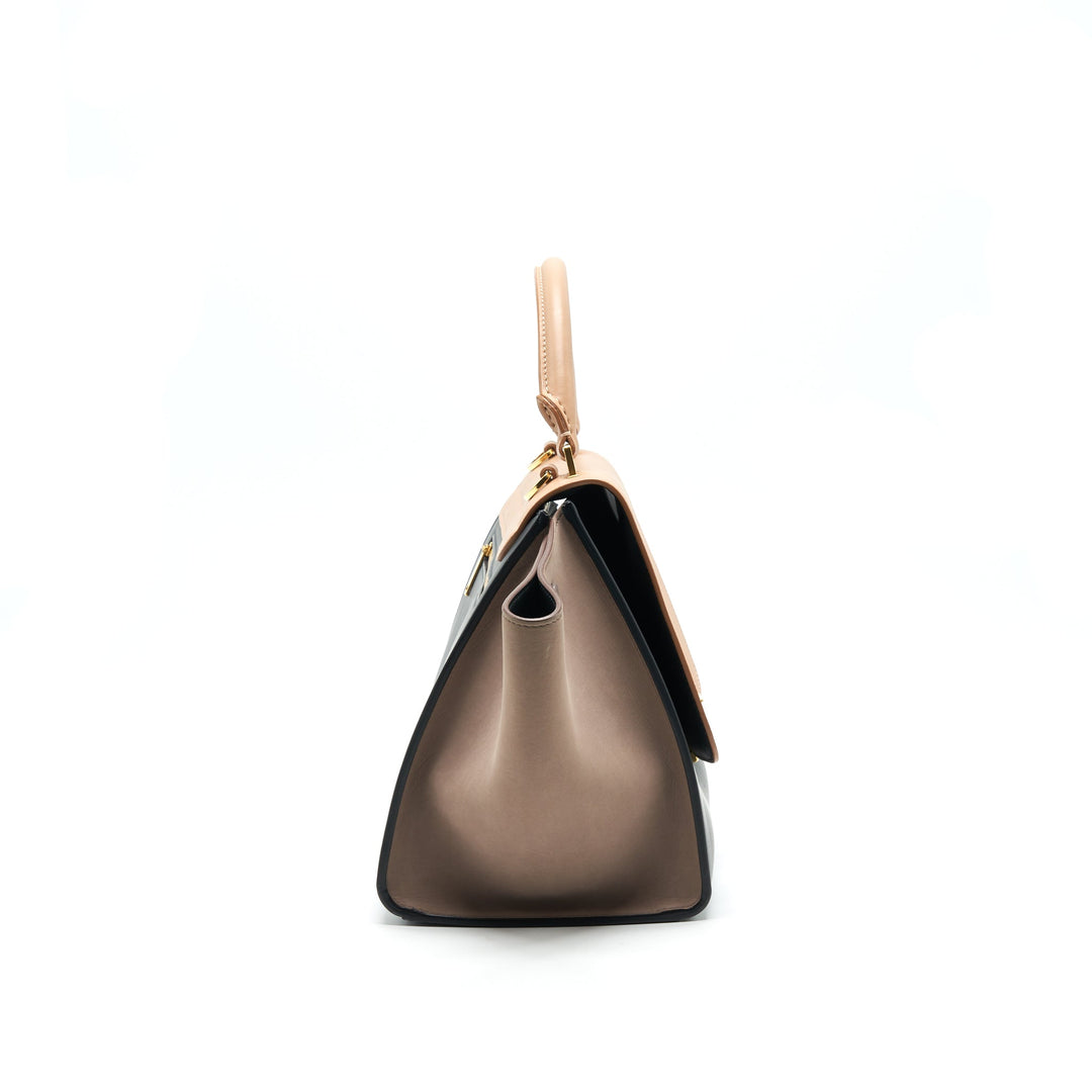 Top Quality Celine SMALL TRAPEZE BAG MULTI COLOuR BEIGE/ BLACK/ PINK BEIGE