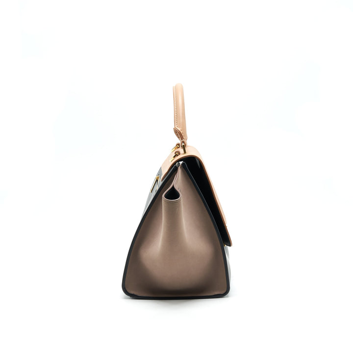 Top Quality Celine SMALL TRAPEZE BAG MULTI COLOuR BEIGE/ BLACK/ PINK BEIGE
