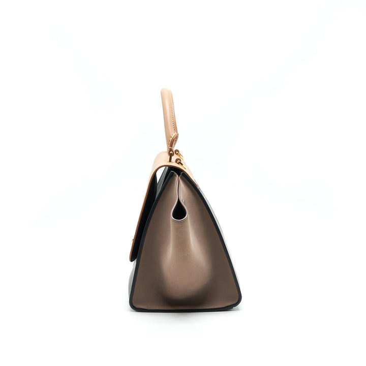 Celine SMALL TRAPEZE BAG MULTI COLOuR BEIGE/ BLACK/ PINK BEIGE
