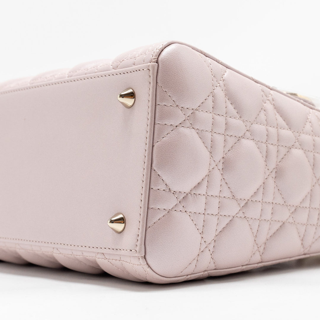 Top quality Dior Medium Lady Top quality Dior Lambskin Iridescent Pink