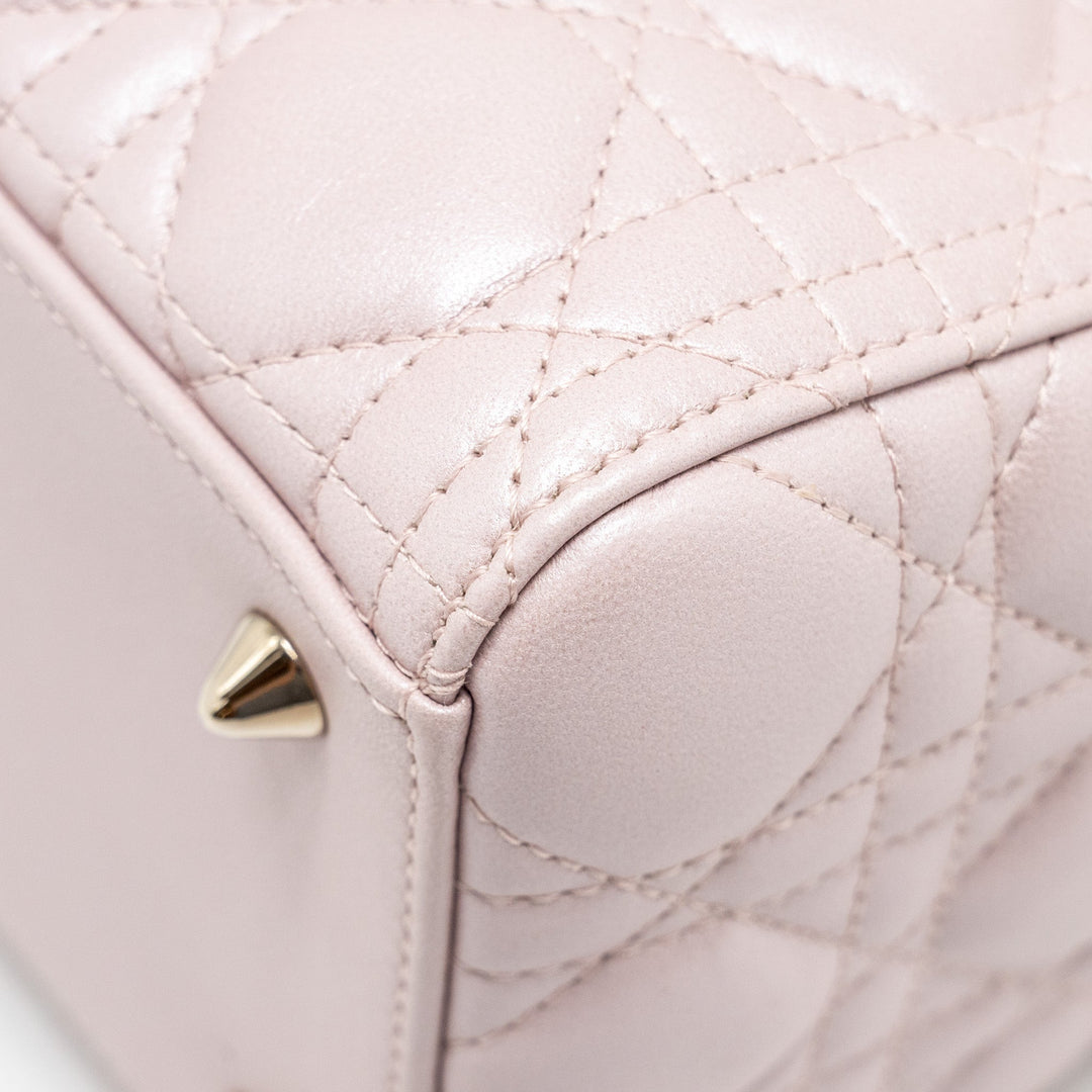 Top quality Dior Medium Lady Top quality Dior Lambskin Iridescent Pink