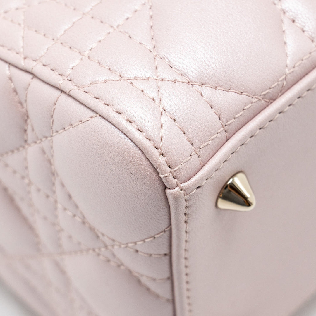 Top quality Dior Medium Lady Top quality Dior Lambskin Iridescent Pink
