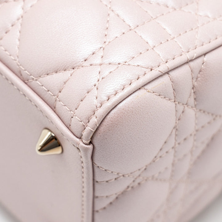 Top quality Dior Medium Lady Top quality Dior Lambskin Iridescent Pink