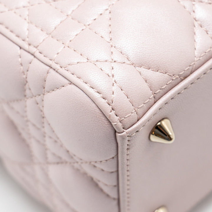 Top quality Dior Medium Lady Top quality Dior Lambskin Iridescent Pink