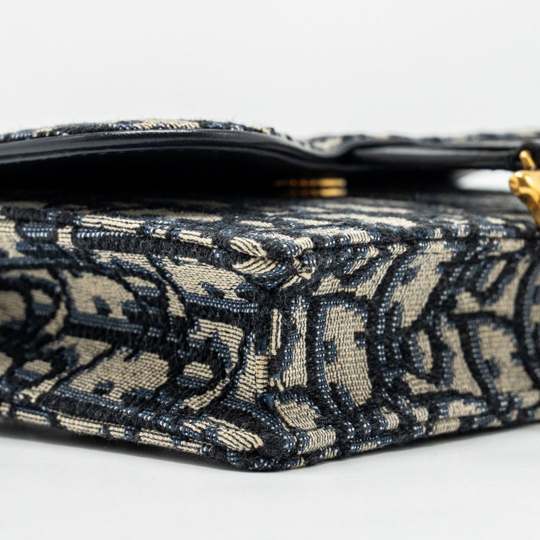 Top quality Dior Saddle Belt Bag/Pouch Blue Oblique Jacquard Canvas