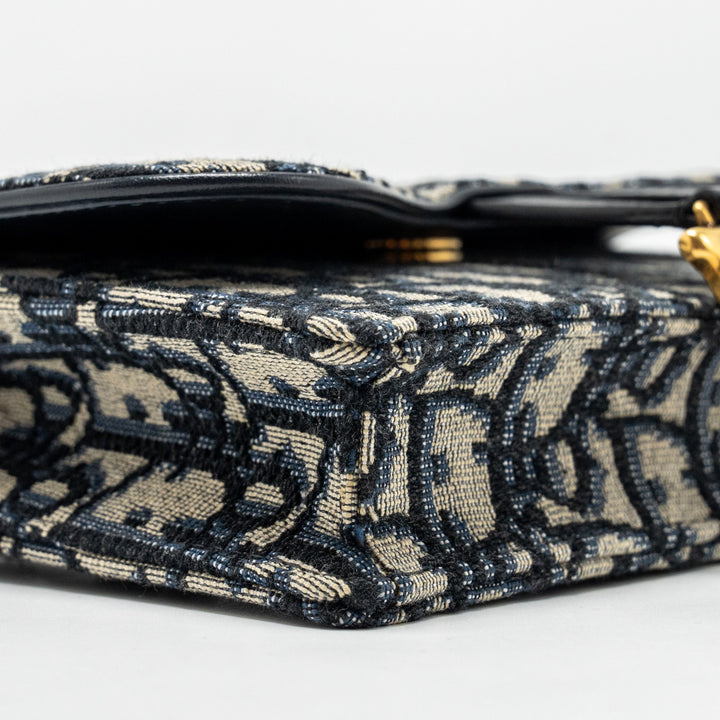 Top quality Dior Saddle Belt Bag/Pouch Blue Oblique Jacquard Canvas