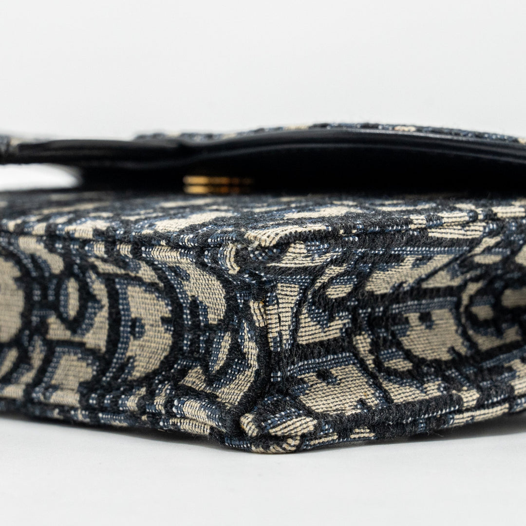 Top quality Dior Saddle Belt Bag/Pouch Blue Oblique Jacquard Canvas