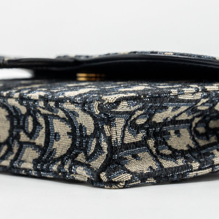 Top quality Dior Saddle Belt Bag/Pouch Blue Oblique Jacquard Canvas