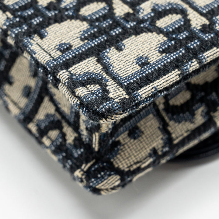 Top quality Dior Saddle Belt Bag/Pouch Blue Oblique Jacquard Canvas