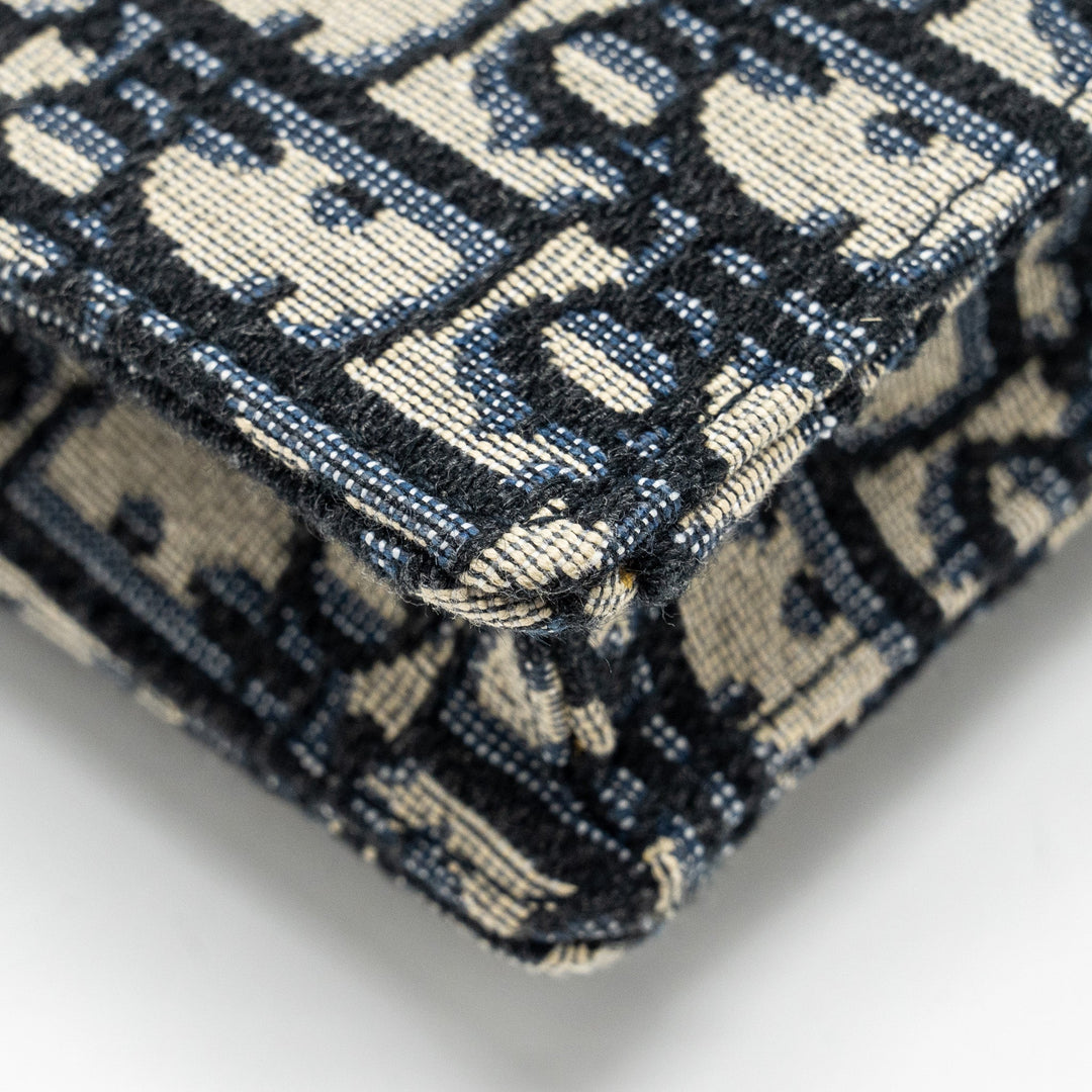 Top quality Dior Saddle Belt Bag/Pouch Blue Oblique Jacquard Canvas
