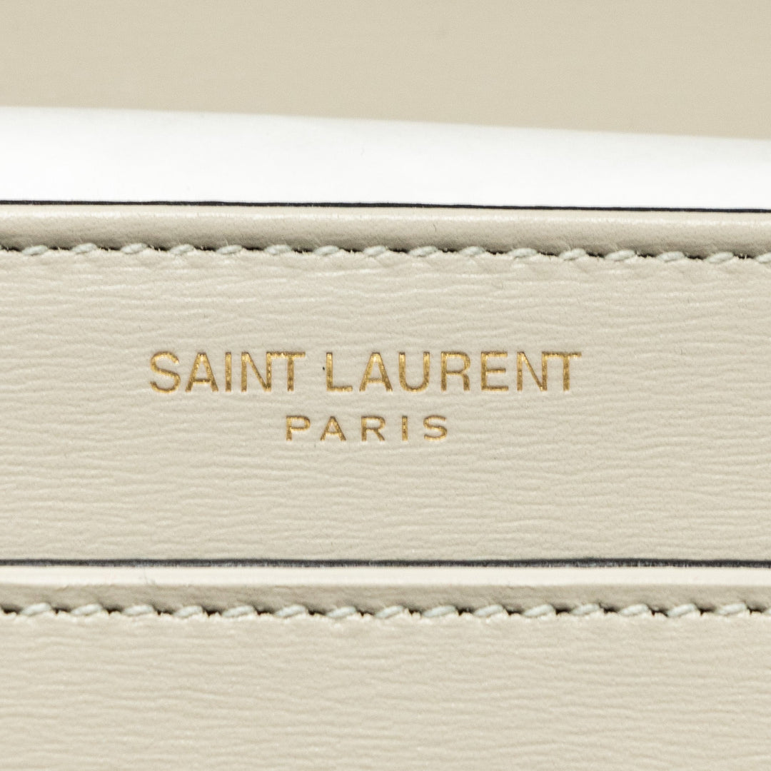 Saint Laurent Small Solferino Satchel Crossbody Bag White GHW