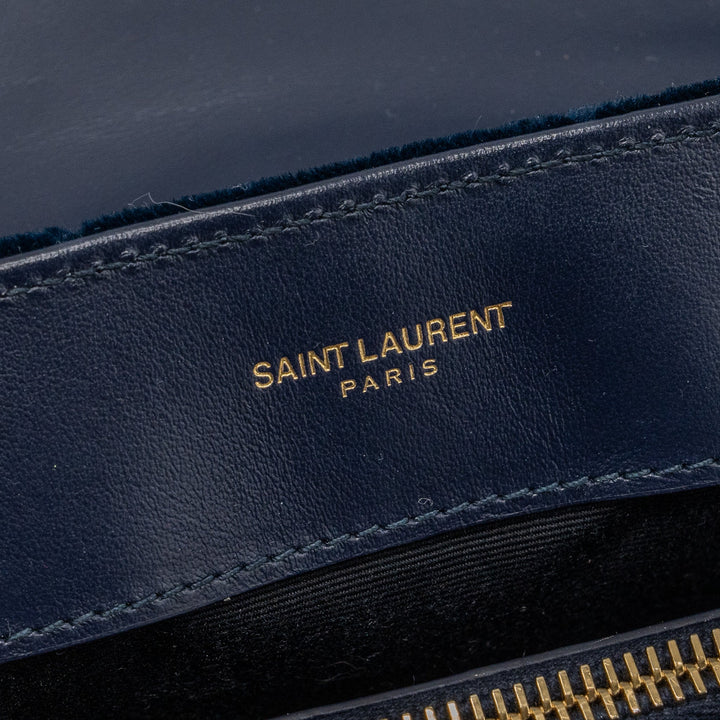Saint Laurent /YSL Medium Lou Lou In Velvet Blue GHW
