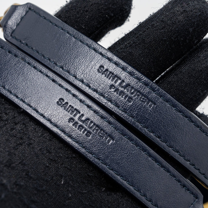 Saint Laurent /YSL Medium Lou Lou In Velvet Blue GHW